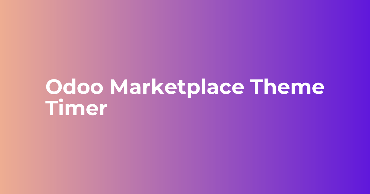 Odoo Marketplace Theme Timer | Showcase your classy watch designs