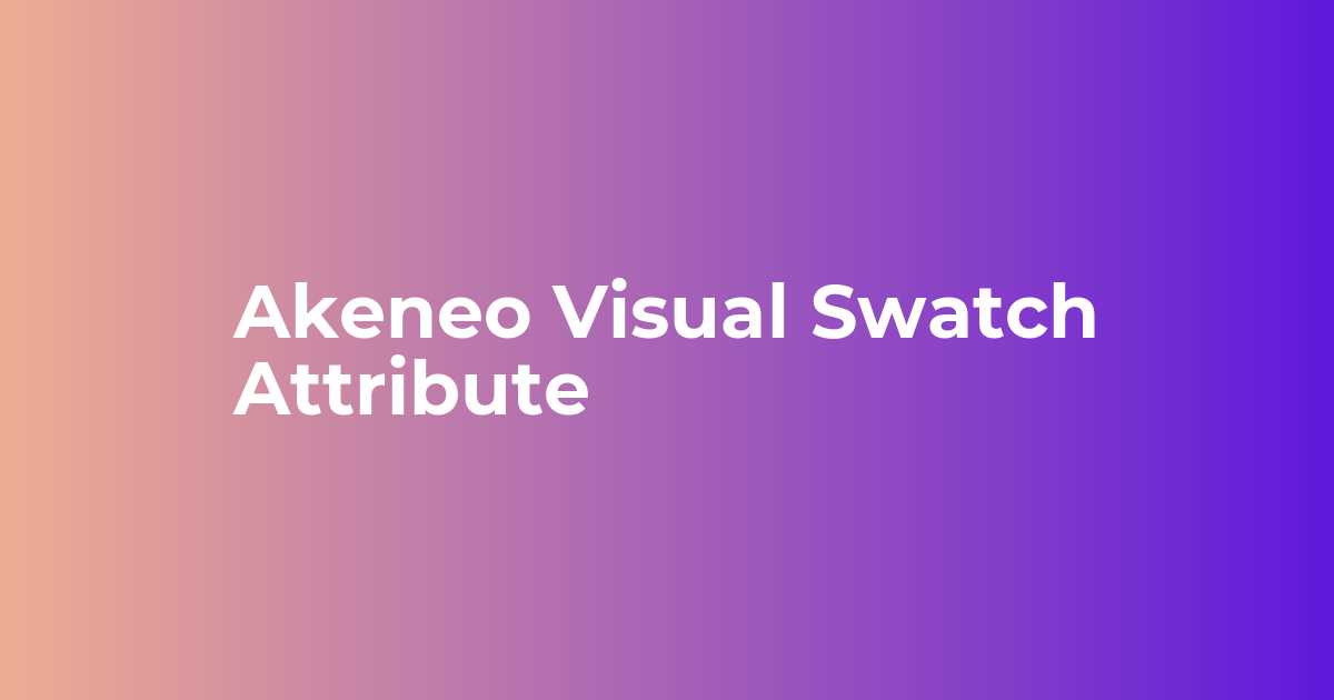 Akeneo Visual Swatch Attribute