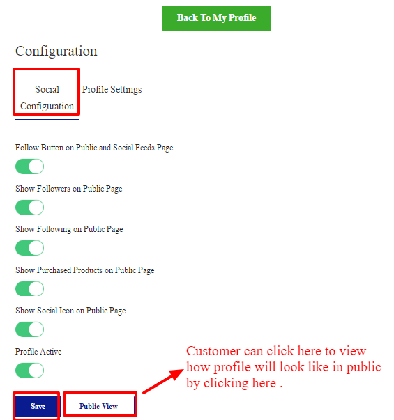 Configuration – social ecommerce