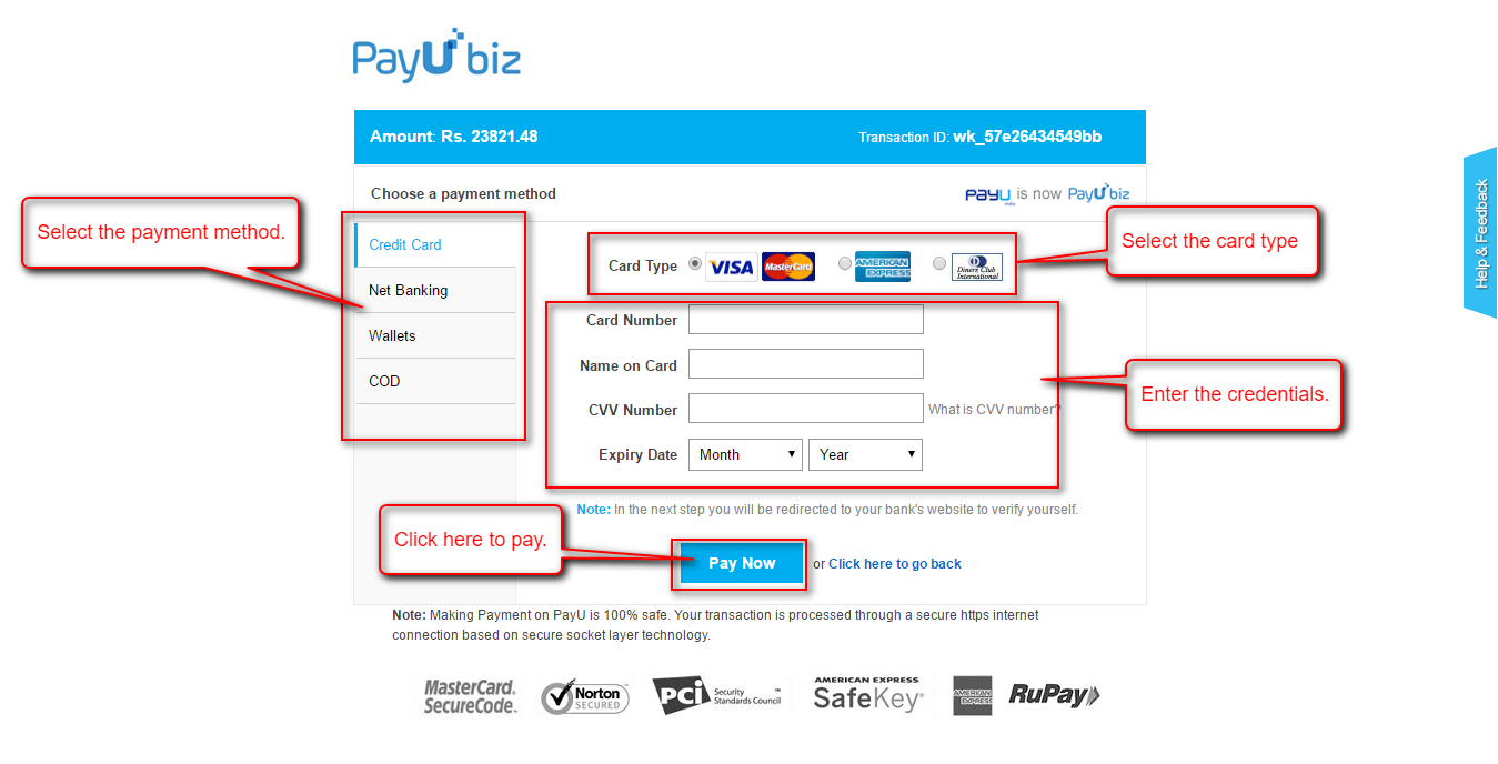 Add-On : Payubiz Payment Gateway. 