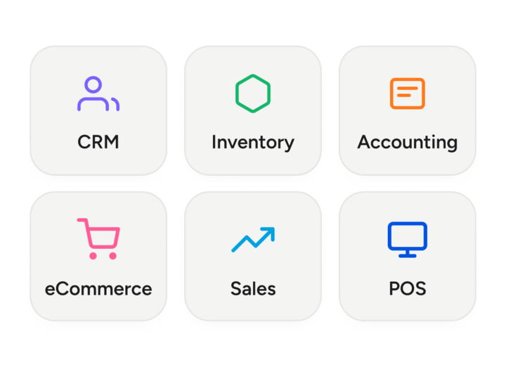 Odoo ERP modules — CRM, inventory, accounting, eCommerce, sales and POS